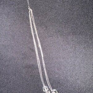 7 Silver Hoops Necklace  7358  NWT Boutique